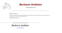 Desktop Screenshot of burleson-arabians.com